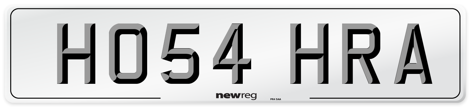 HO54 HRA Number Plate from New Reg